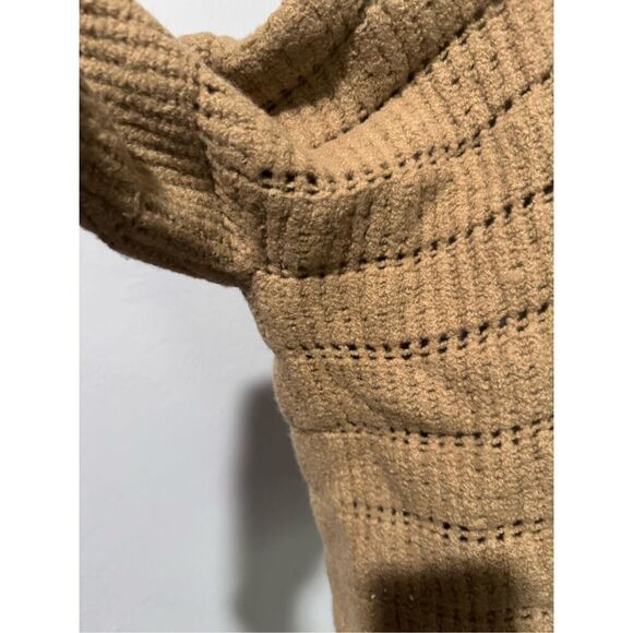 Spiritual Gangster Brown tan merino wool blend open front knit cardigan sweater - Picture 5 of 8